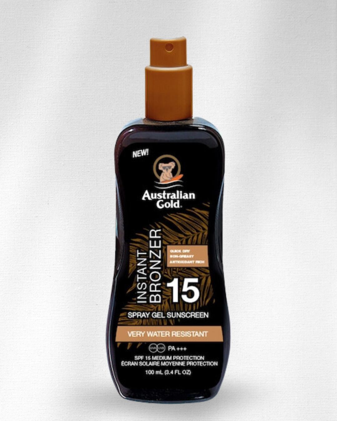 Australian Gold Instant Bronzer SPF 15 Spray Gel Sunscreen - 100ml