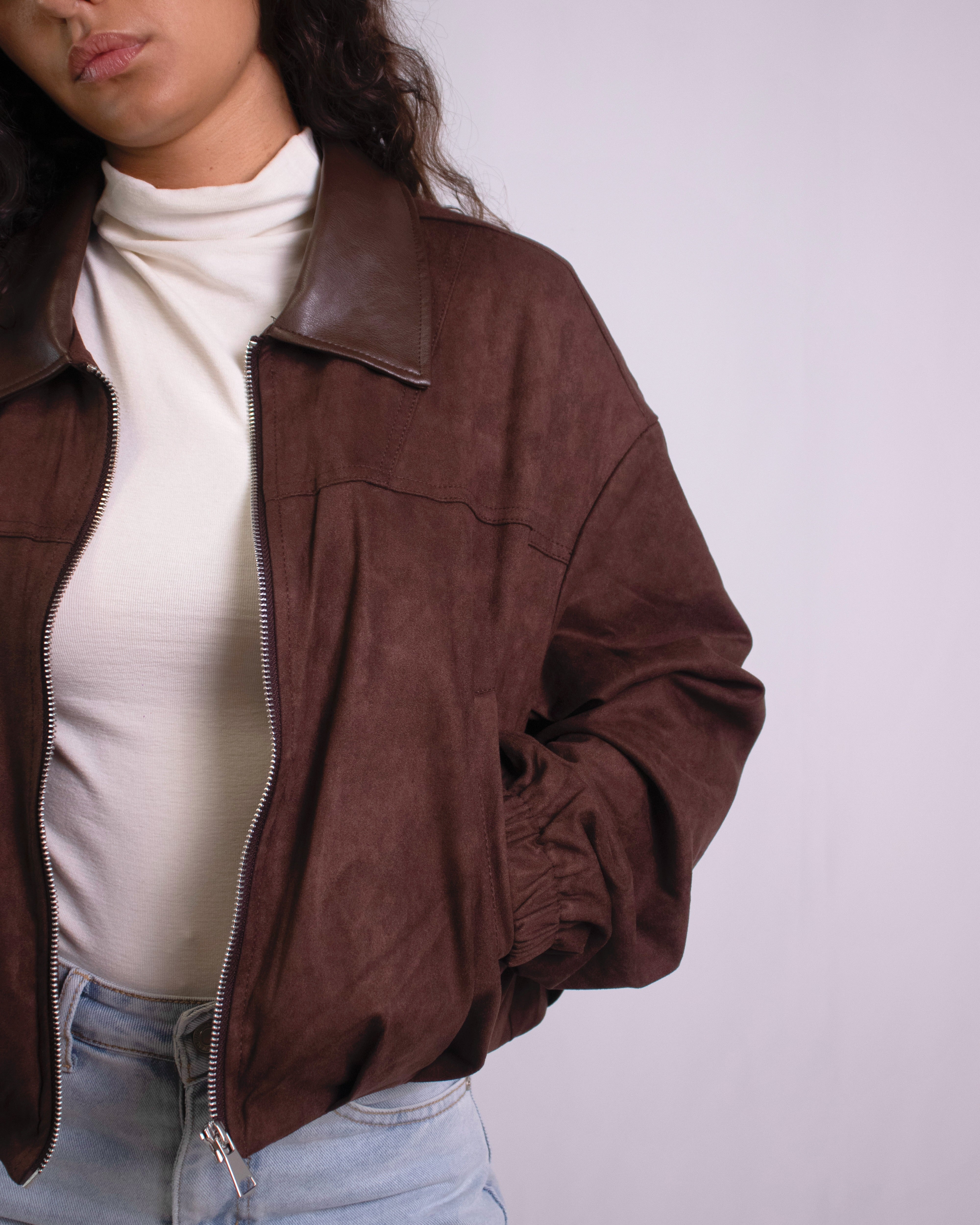 Blusão Suede Bomber
