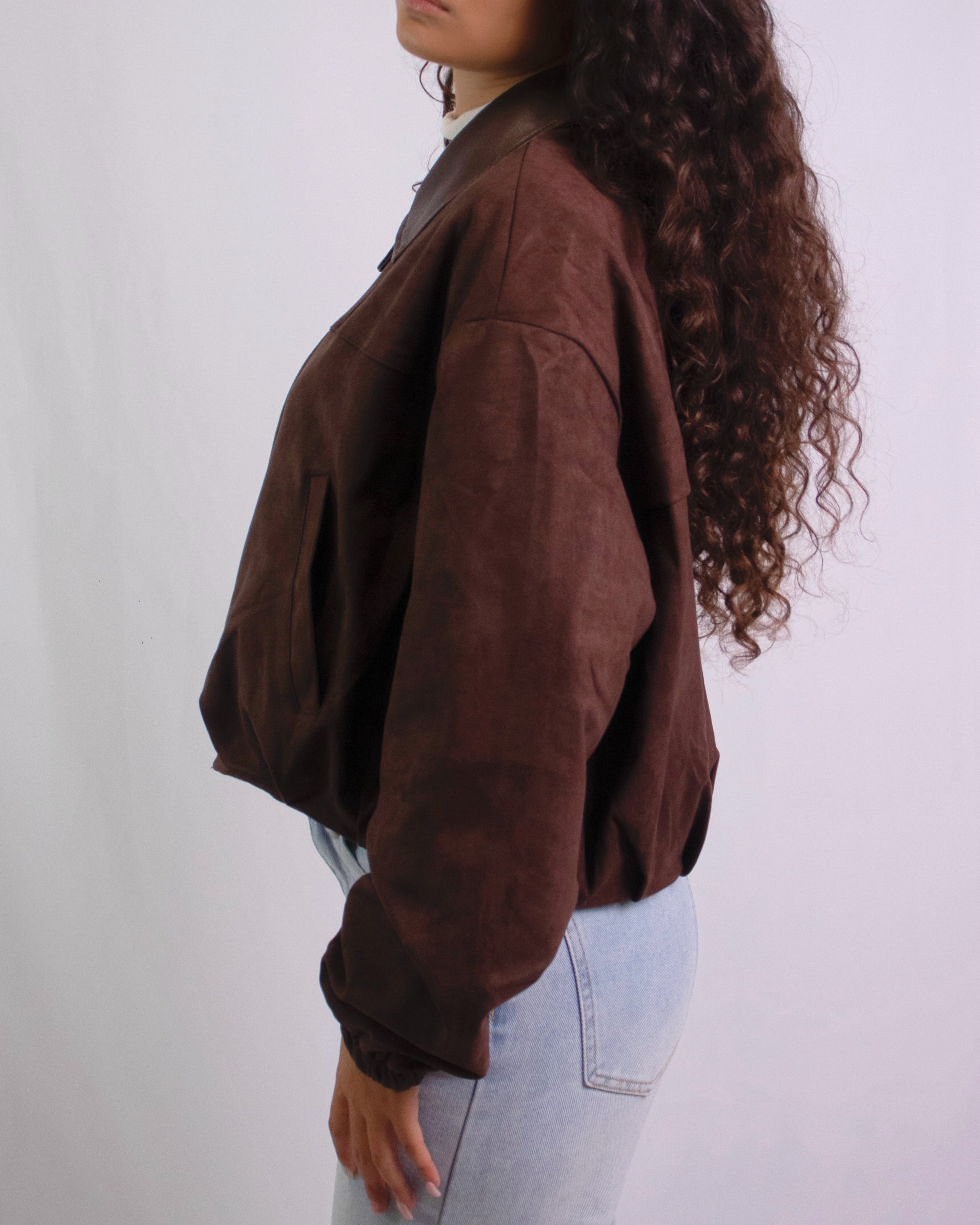 Blusão Suede Bomber