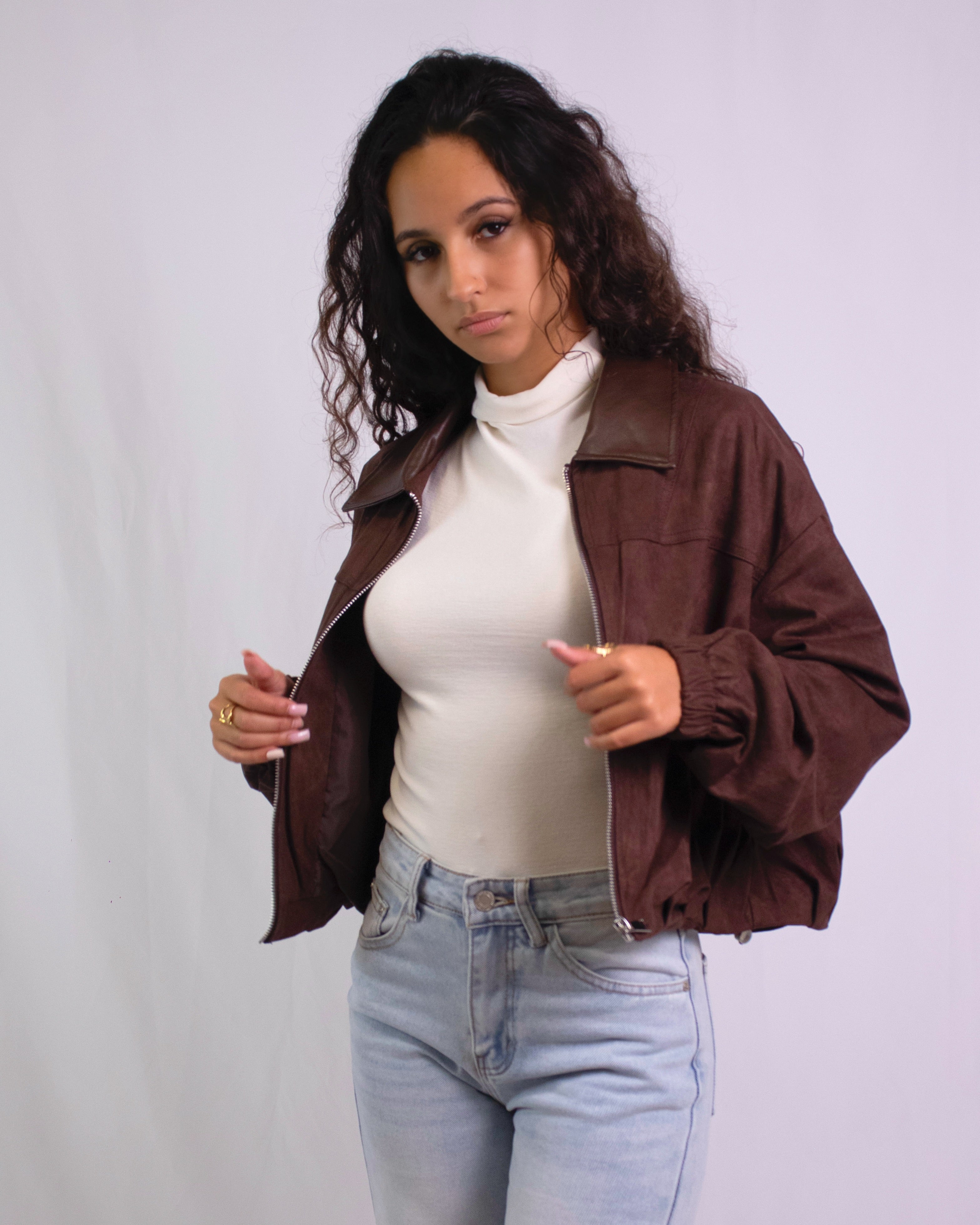 Blusão Suede Bomber