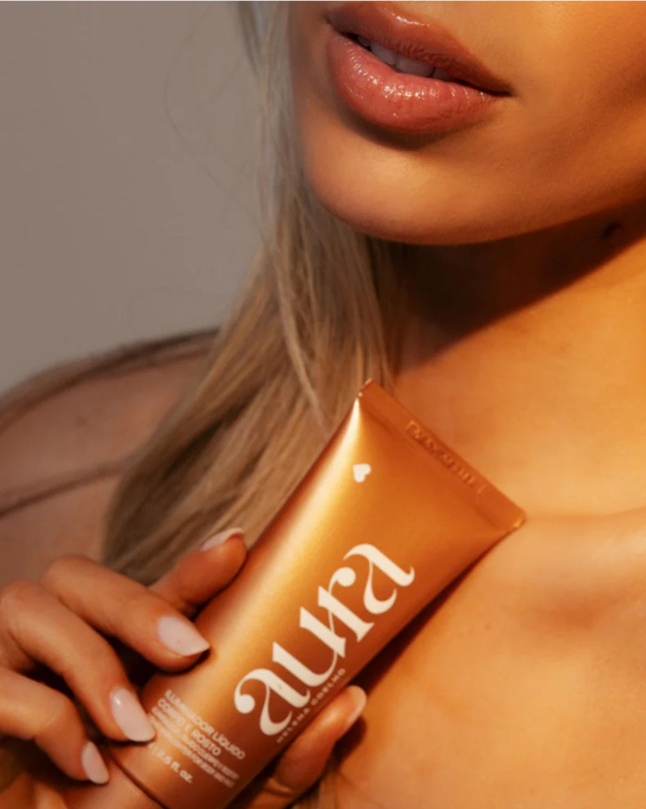 Iluminador Líquido Corpo e Rosto Aura by Helena Coelho, 75ml