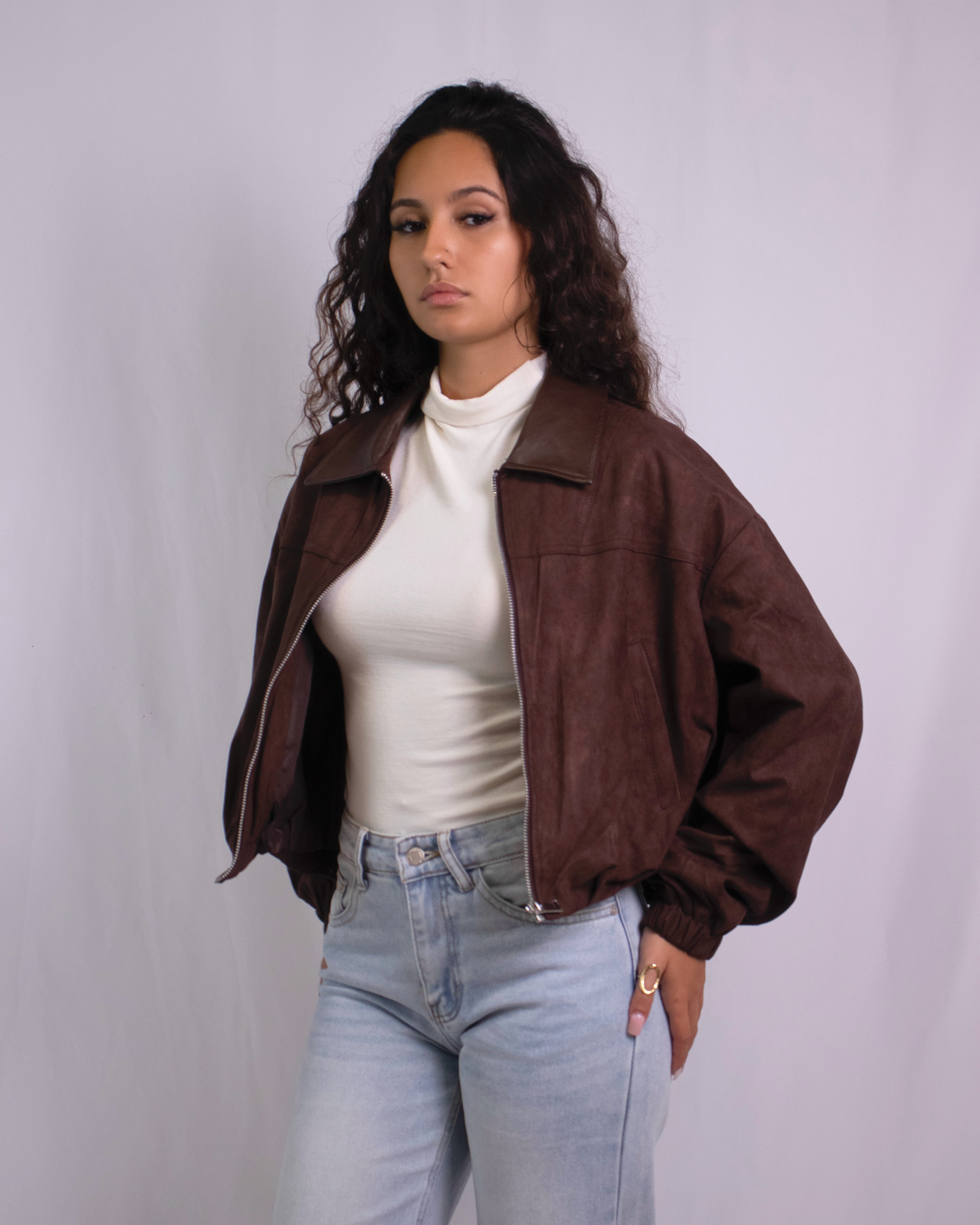 Blusão Suede Bomber